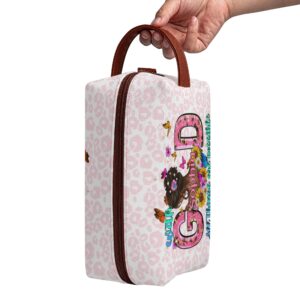 Travel PU Leather Toilettrie Bag Makeup Organizer